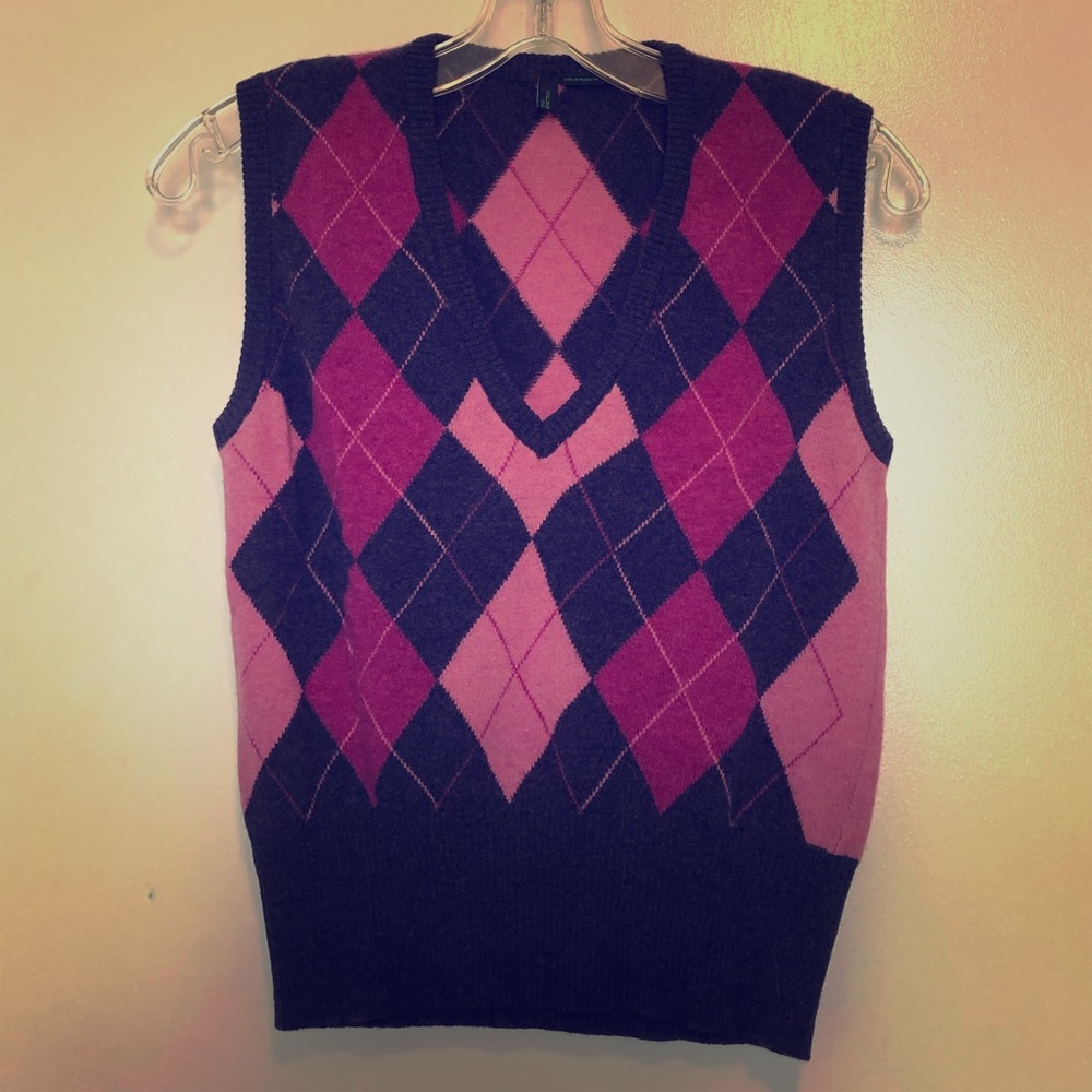 Benetton Argyle Sweater